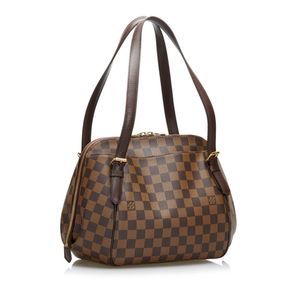 Louis Vuitton Damier Ebene Belem MM Handbag PVC Leather Brown